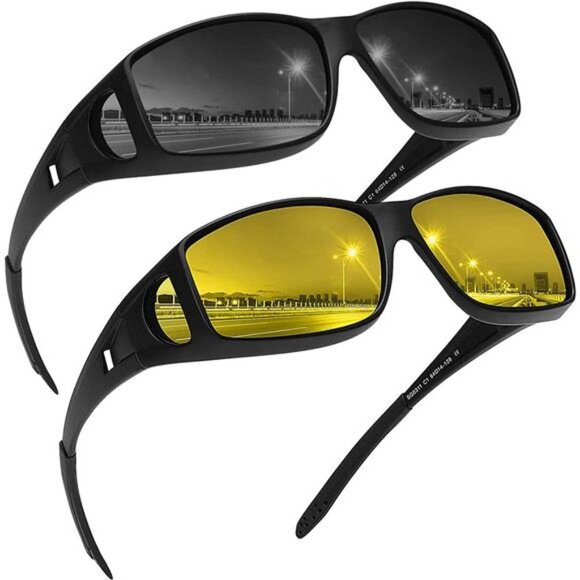 Fit Over Glasses Sunglasses for Men Women,Wrap Around Sunglasses Polarized